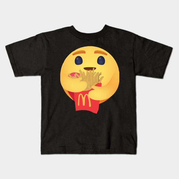 Fries New Facebook Emoji Hug Reaction Kids T-Shirt by Hevding